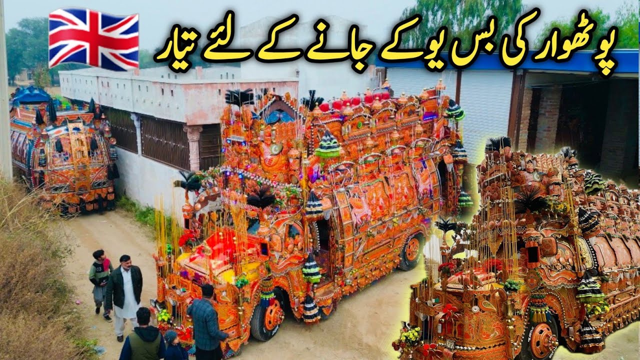 Pothowar Famous Bus Set for the UK Journey | Iconic Pakistani Bedford Buses | Pakistani Truck Art
