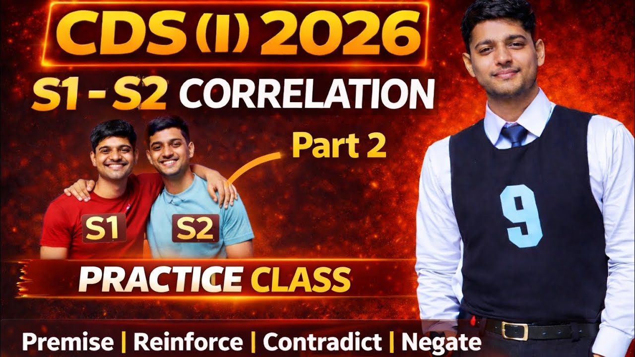 CDS 2026 English | S1–S2 Correlation Part 2 | Practice Session | No More Mistakes! #cds2026 