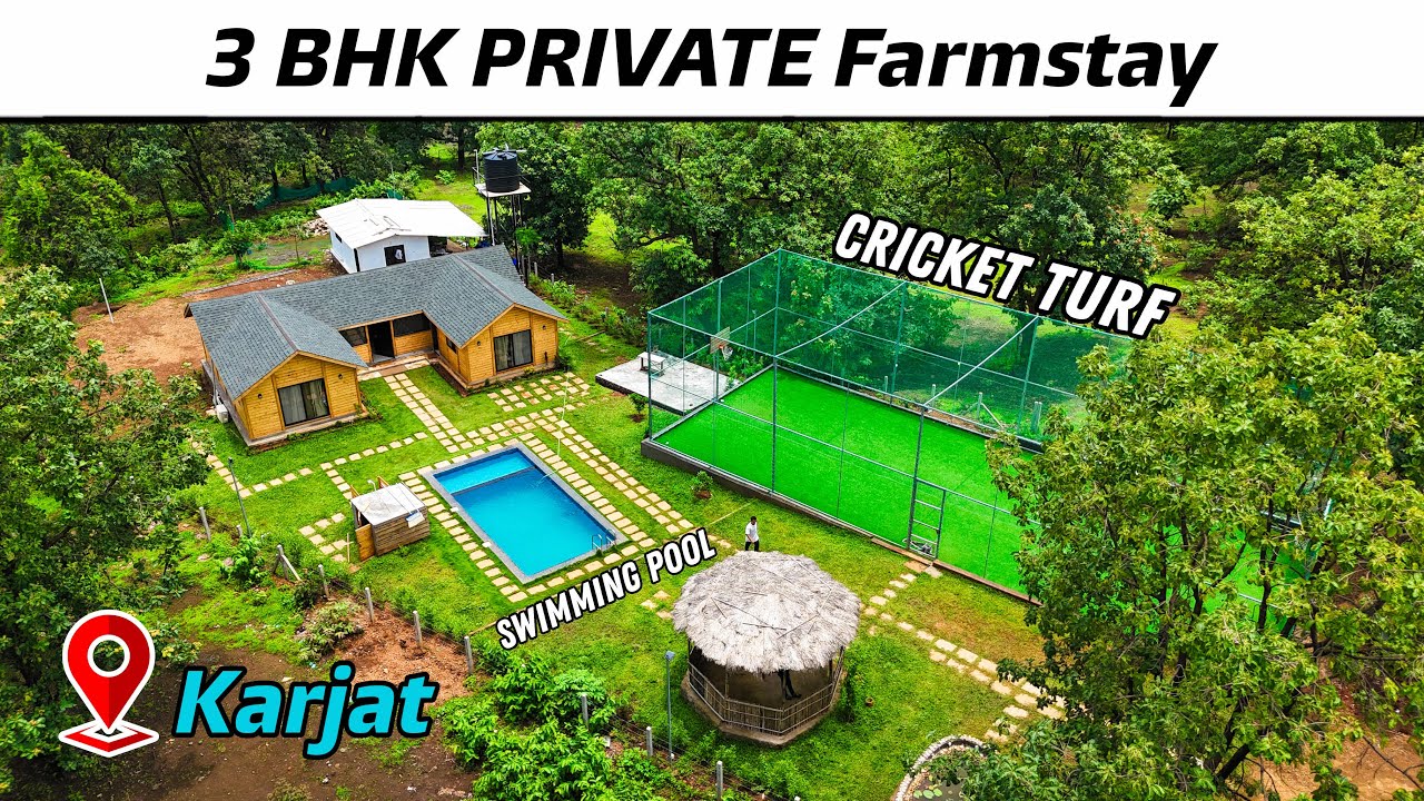 Idika Farmstay , KARJAT | PRIVATE 3 BHK Farmhouse with Cricket Turf & Swimming pool