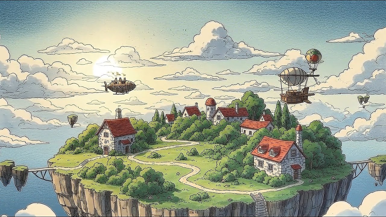 24 Hours on a Rainy Island 🌧️ Family Life, Cooking & Storm Sounds  Ghibli Style