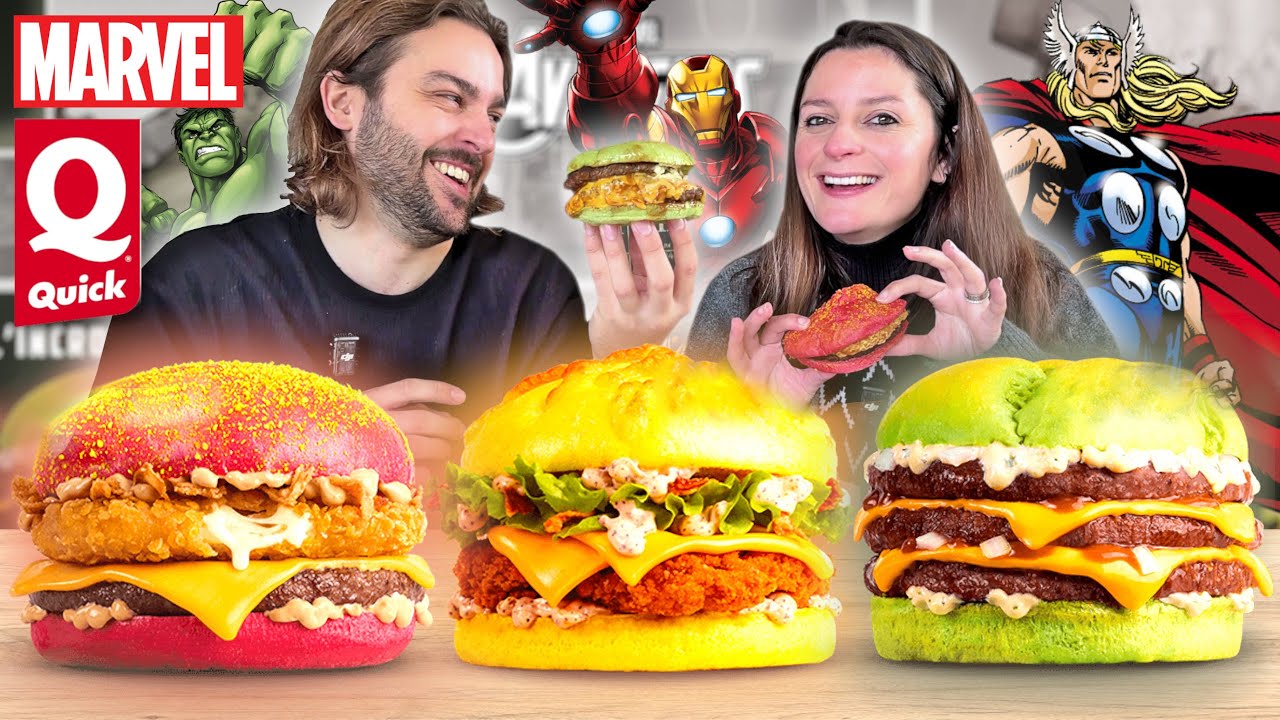 Des BURGERS AVENGERS chez QUICK ! ( Iron Man , Hulk et Thor )