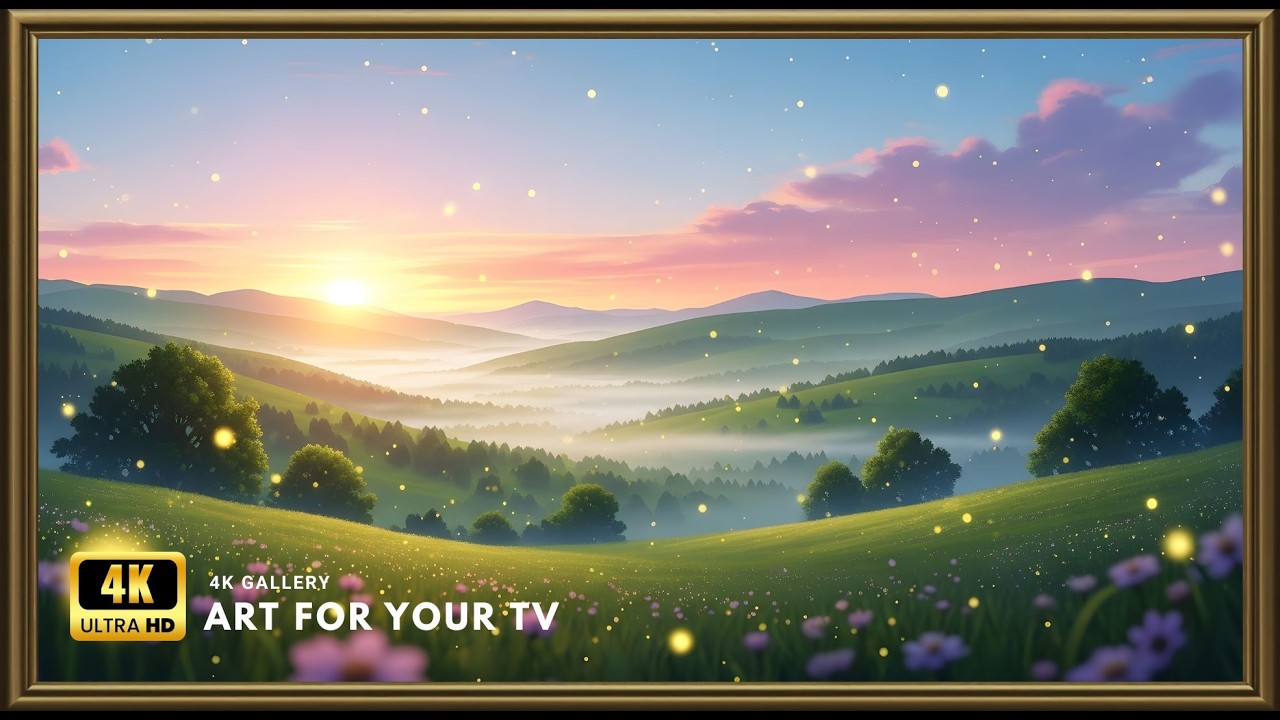 Sunlit Meadow Road 4K | Luxury Frame TV Display