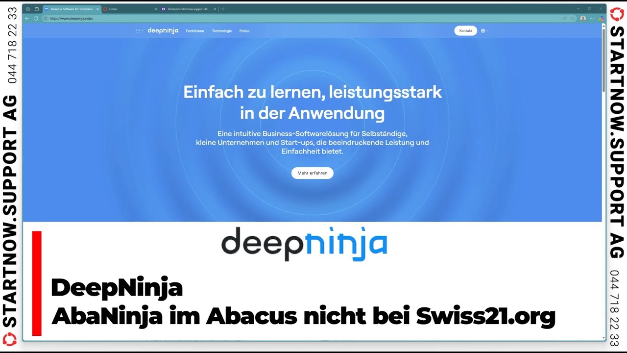 deepninja mit Abacus Software. Das AbaNinja ohne Swiss21.org