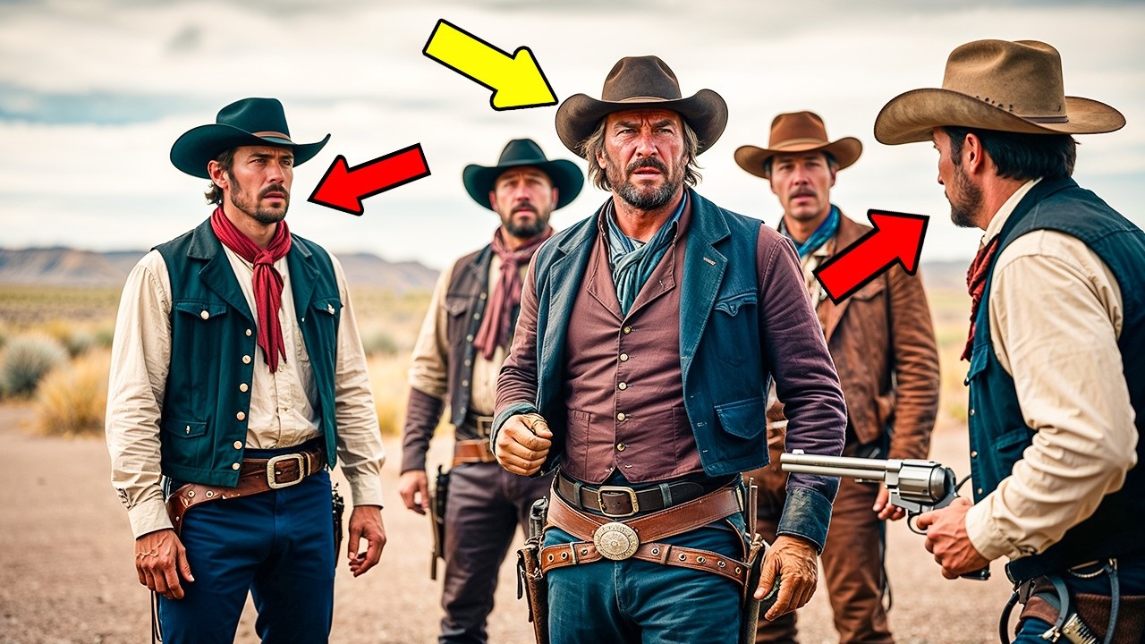 A Group of Ruffians Harasses a Retired Gunfighter, Unaware of His Fast Draw