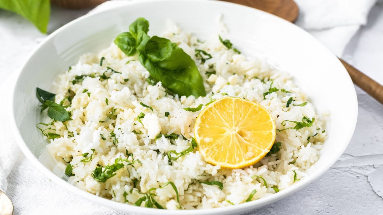 Easy Lemon Basil Feta Rice Side Dish &mdash; Great with Chicken, Fish, Tofu, etc!