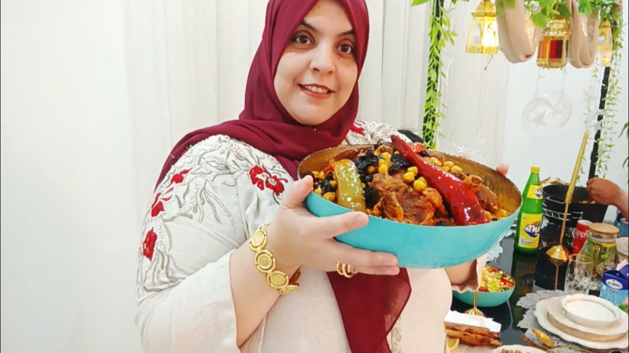 عشاء نصف رمضان 🌜 باش نوريكم اليوم صالة متع عرسي احكمو انتوما 🙏 اجواء داري بخور و عجعجي