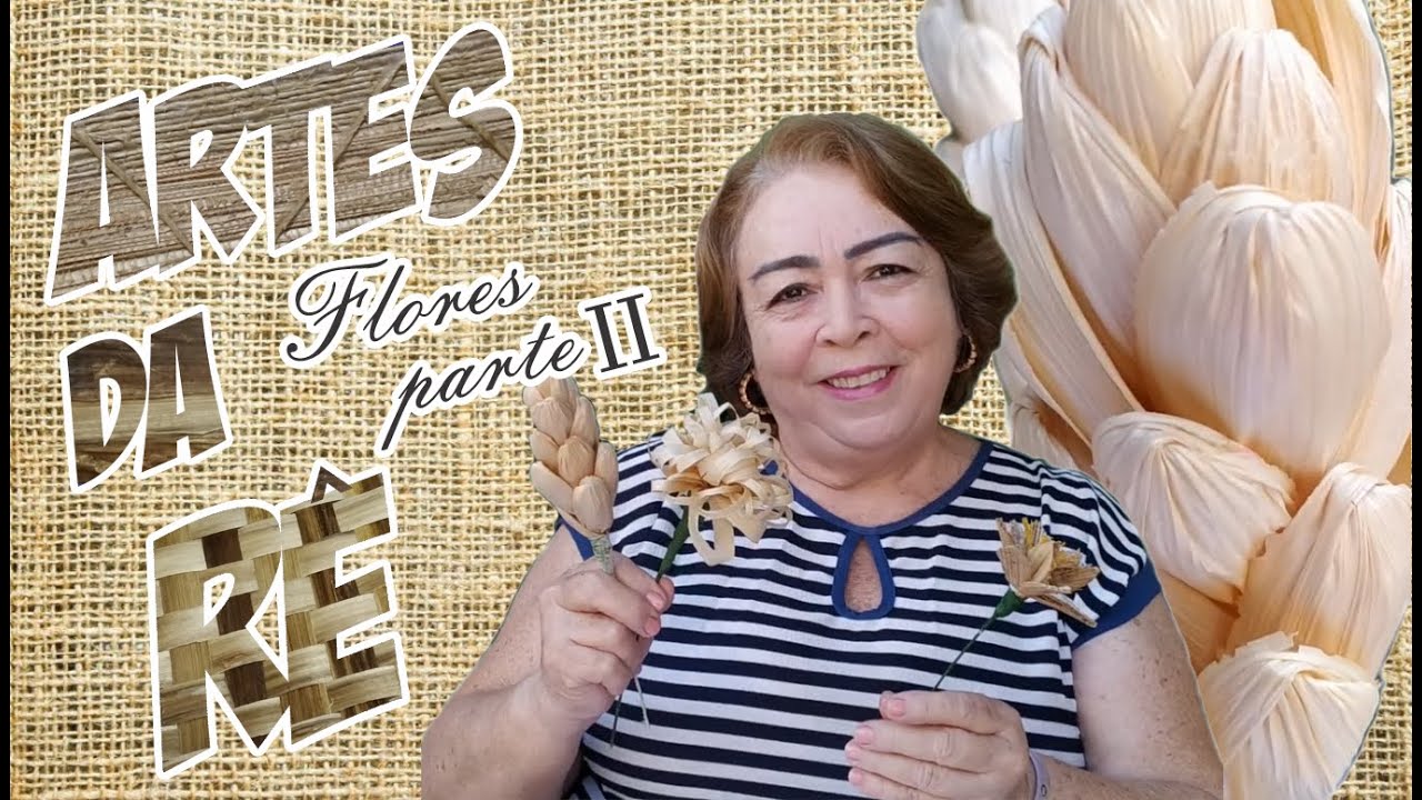 Flor palma com palhas de milho. 