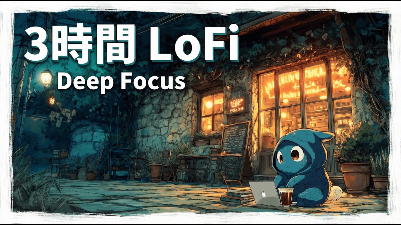 【3時間・作業用BGM・Lofi Hip Hop】深夜のソウル、夜風が心地よい裏路地のカフェテラス。ここで、ただ深く潜ろう。君の時間だよ | 3時間耐久 Lofi Hip Hop Deep Focus
