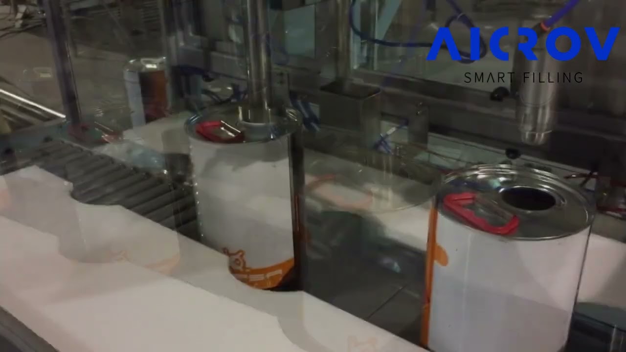 LIQUID FILLING MACHINE EL2-E ATEX PAINT THINNER ROUND AND SQUARE CANS PRESSURE CAP