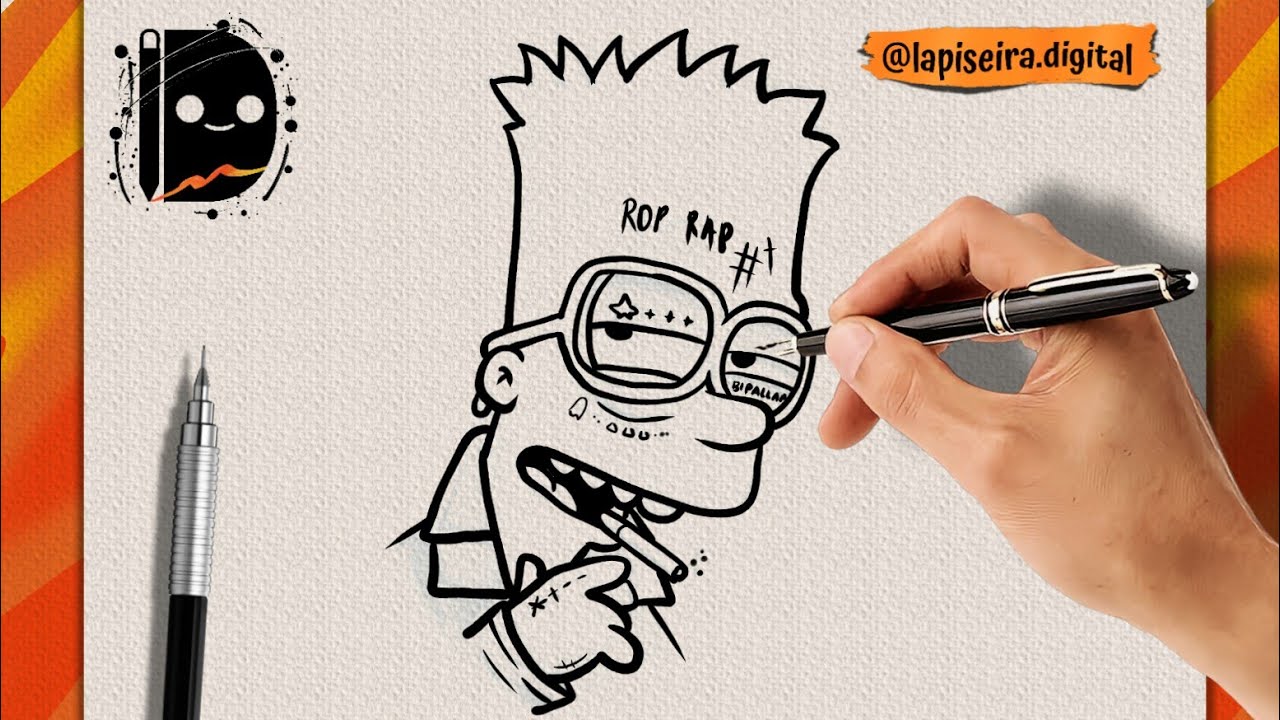 how to draw bart simpson with glasses