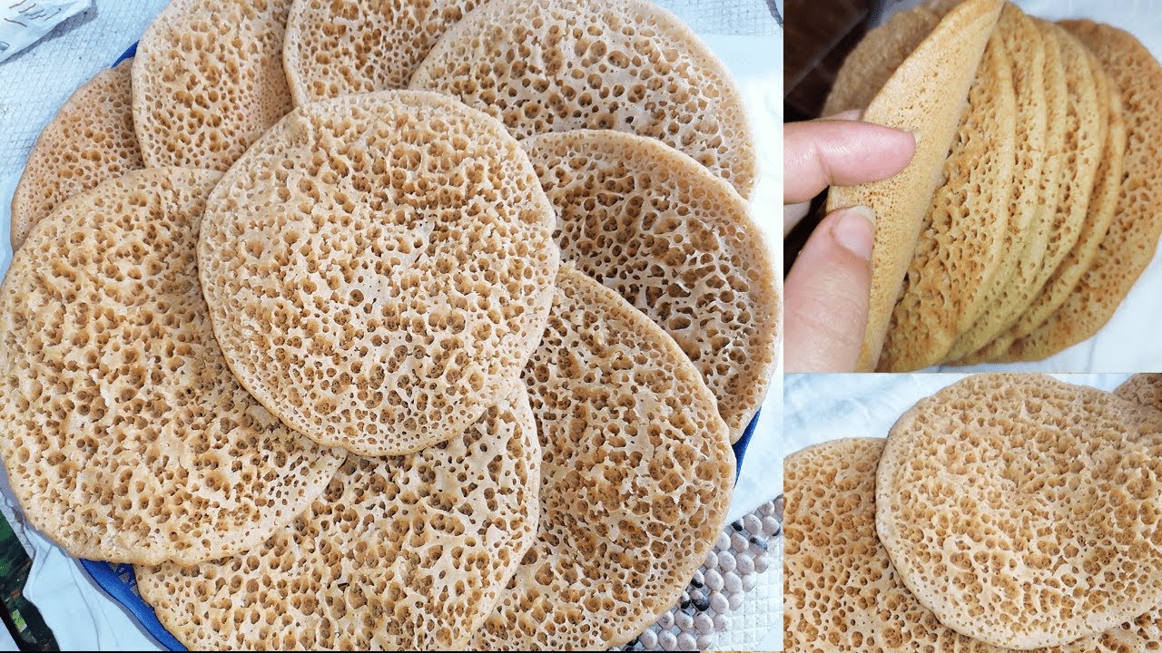 بغرير الشهدة بالقمح الكامل في 5 دقائق بدون اختمار صحي, سريع في التحضير مضمون وناجح 100/100