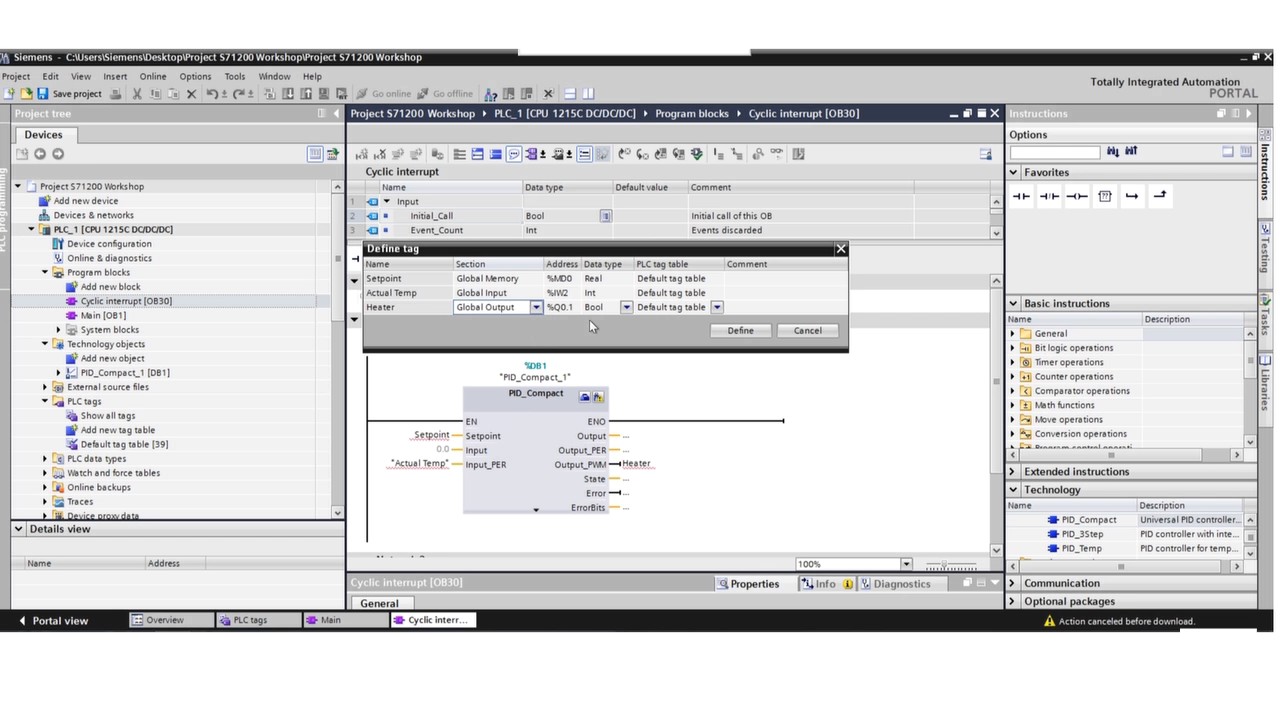 Set-Up a PID Loop in 6 Minutes with the Siemens S7-1200 and TIA Portal