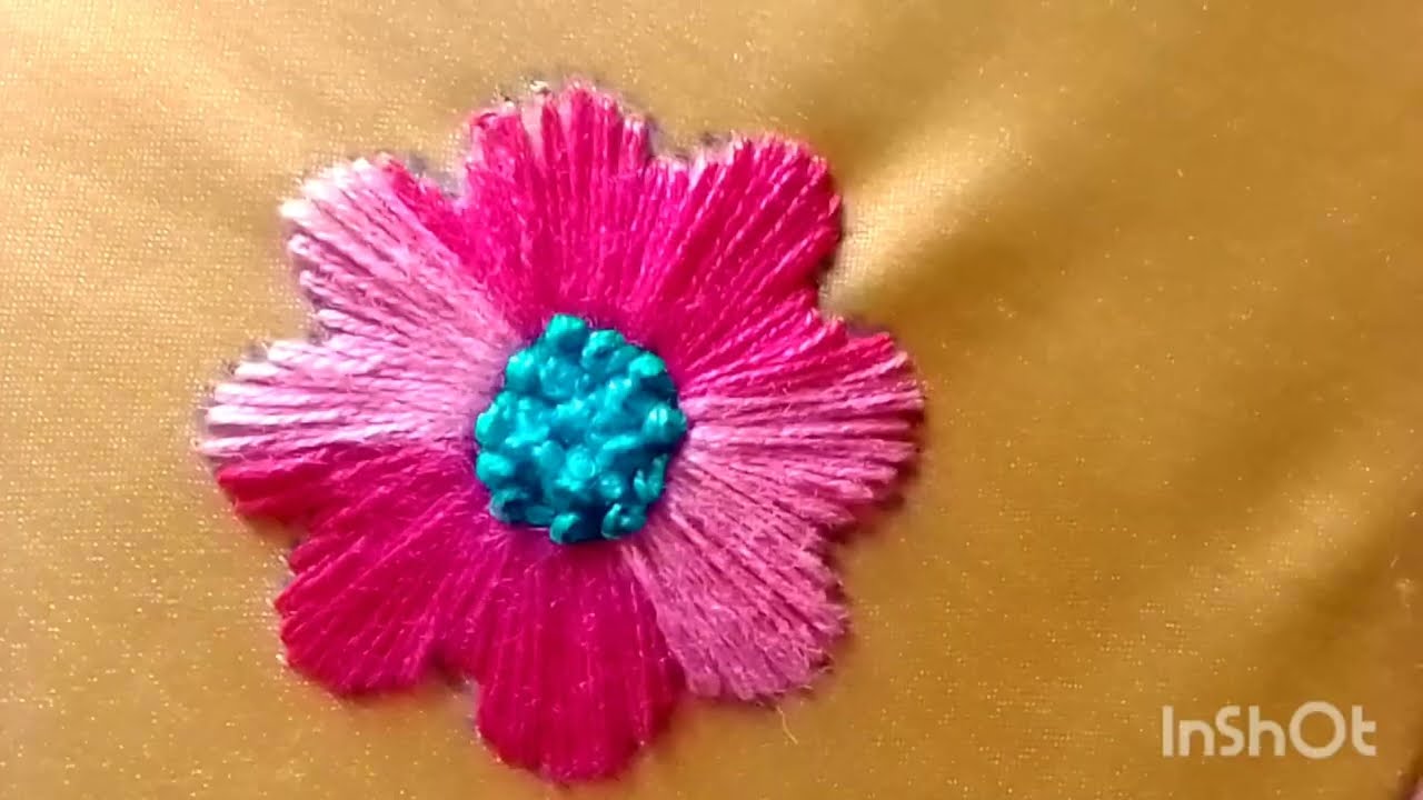 Easy easy flower hand embroidery work,#embroidrey#embroidery 