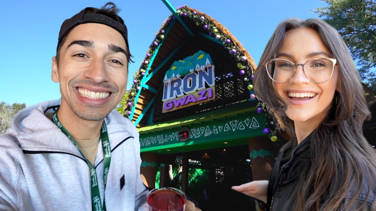 Busch Gardens Tampa Krista's FIRST TIME! NEW Rollercoaster Phoenix Rising, EMPTY Park, & Christmas!