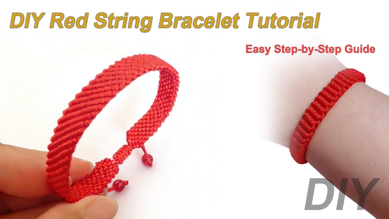 DIY Red String Bracelet Tutorial | Wide Woven Knot Bracelet