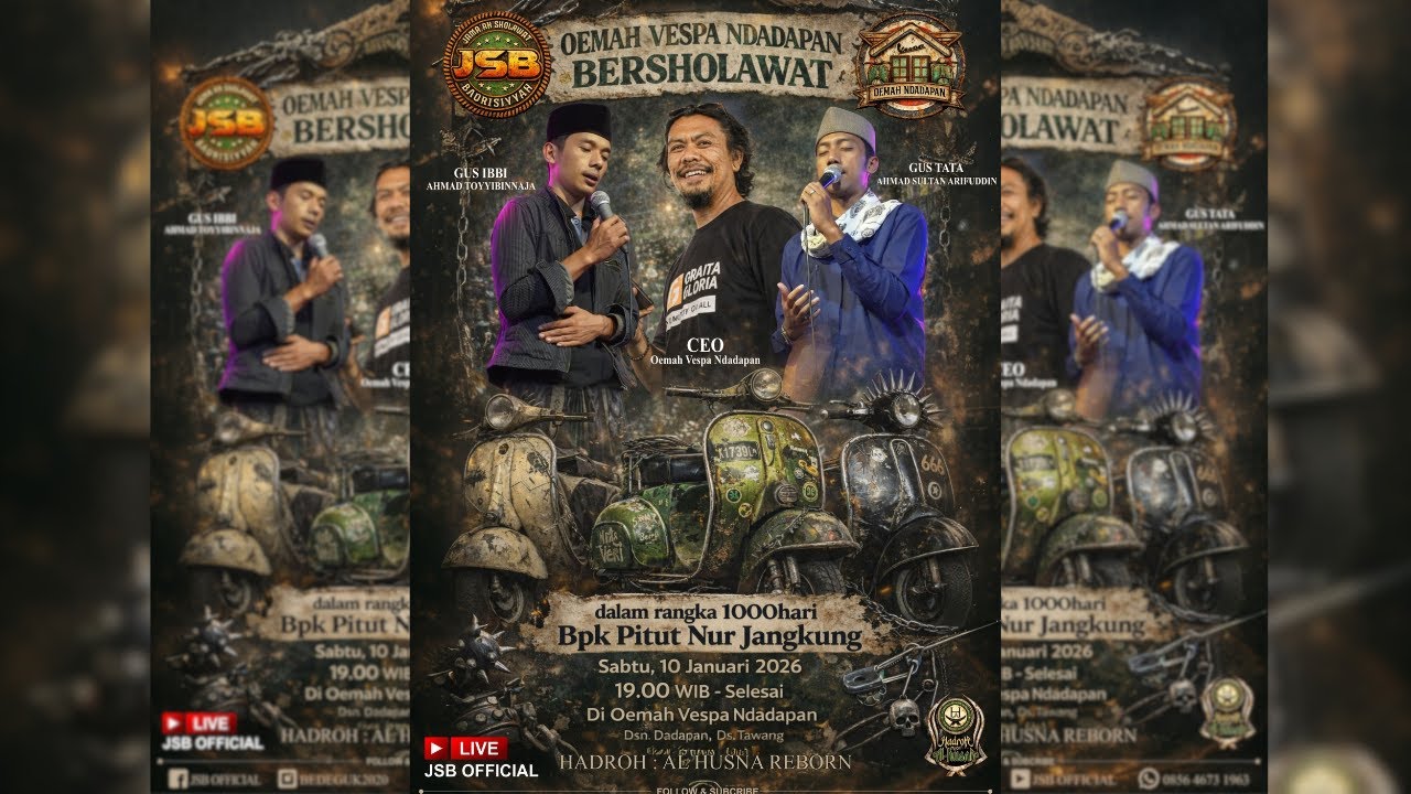🔴[LIVE] OEMAH VESPA BERSHOLAWAT BERSAMA JAMA'AH SHOLAWAT BADRISIYYAH | DIHADIRI GUS IBBI & GUS TATA