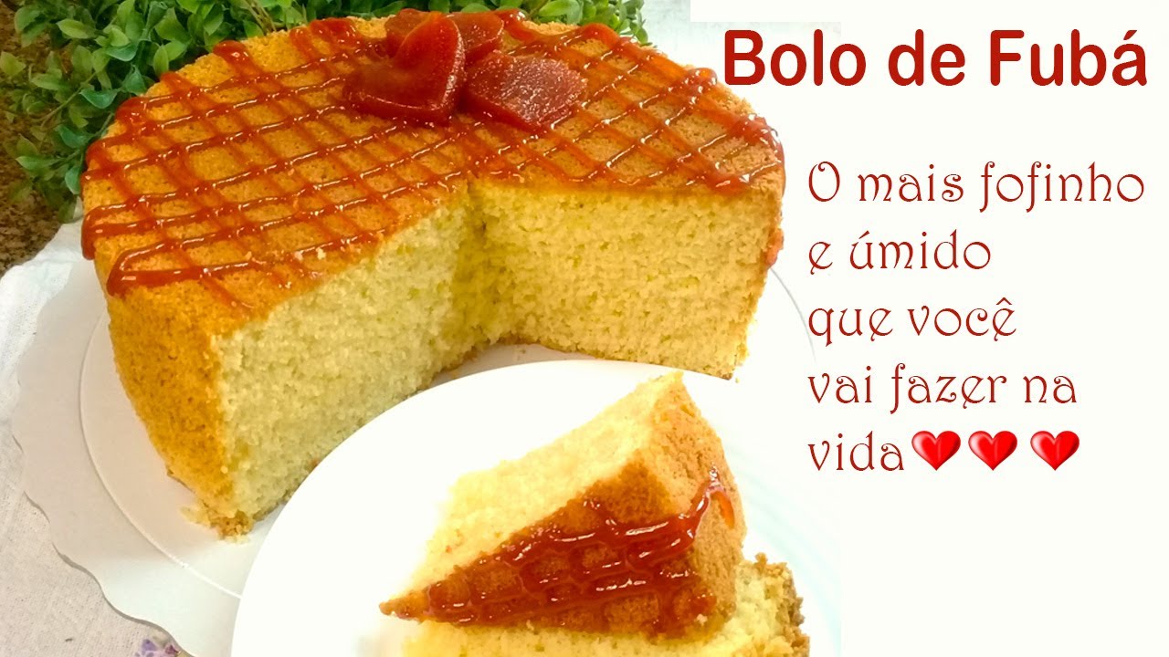 O Bolo de Fubá mais fofo e Úmido da vida!!! Super macio e saboroso!!!Faça este bolo e apaixone-se!