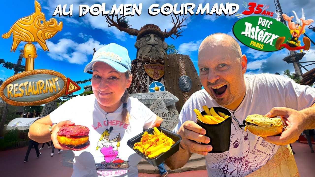 ON TESTE LE RESTAURANT AU DOLMEN GOURMAND AU PARC ASTERIX DANS LA ZONE FESTIVAL TOUTATIS