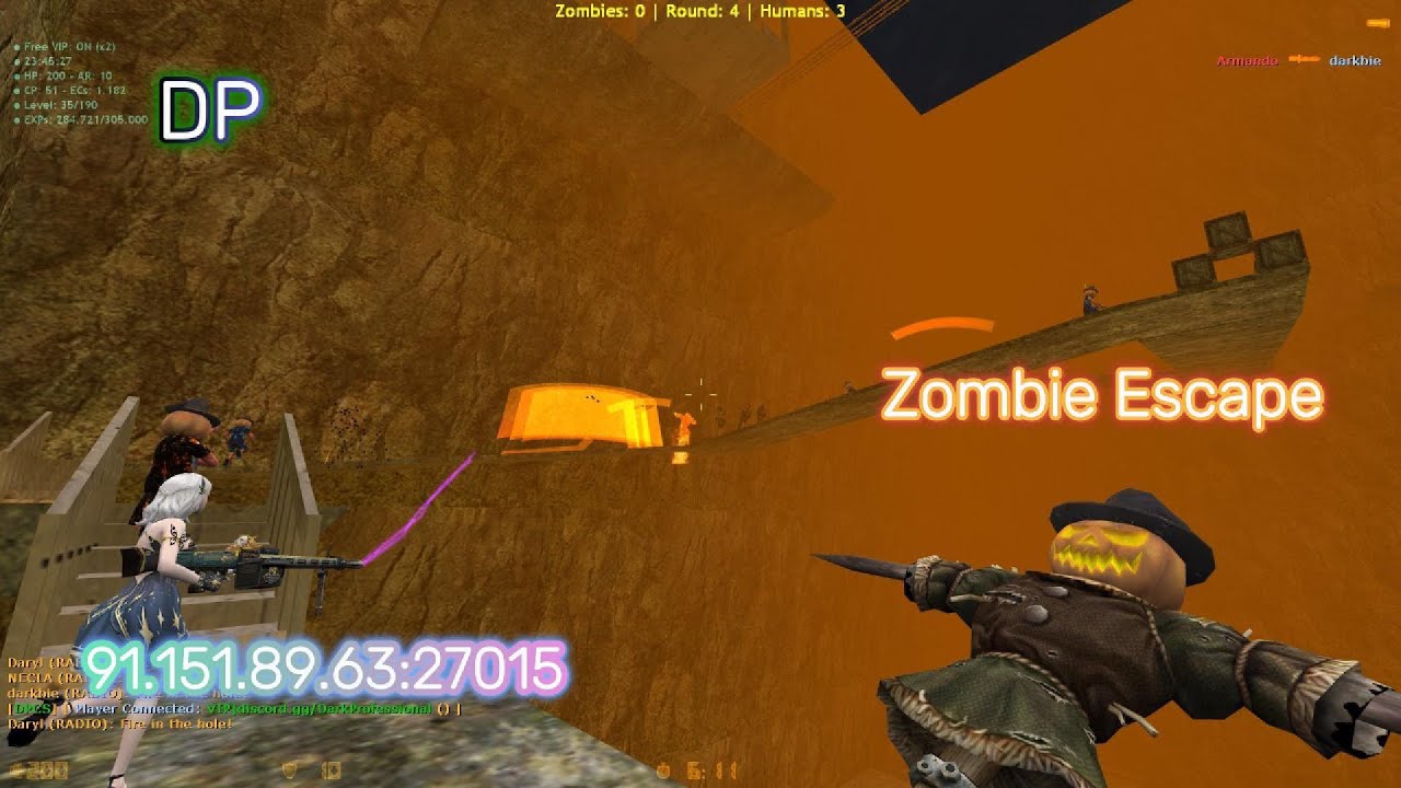 Counter-Strike 1.6: Zombie Escape Mod ze_highmoutain_wwarz_v1 On Dark Professional 🎃