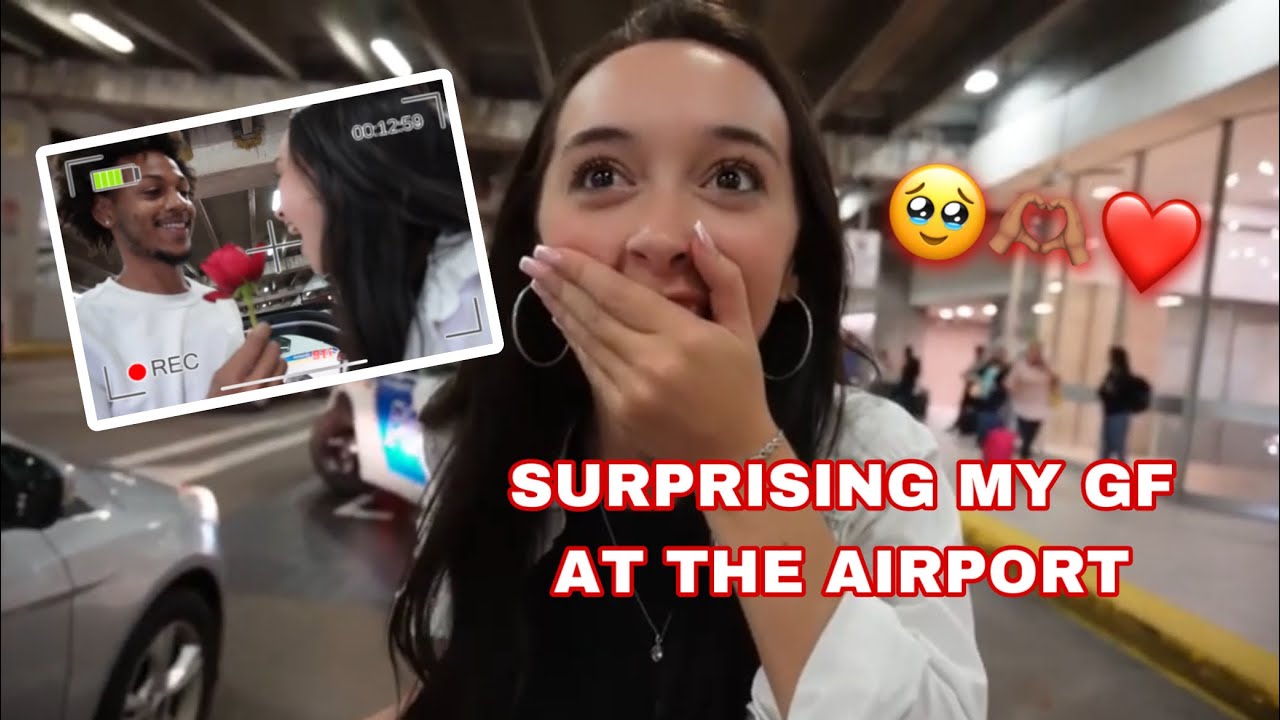 SURPRISING MY GF AT THE AIRPORT! *ROMANTIC* 🥺❤️