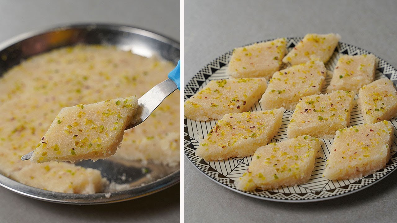 Malai Coconut Barfi | Halwai Style Coconut Burfi Recipe | Yummy
