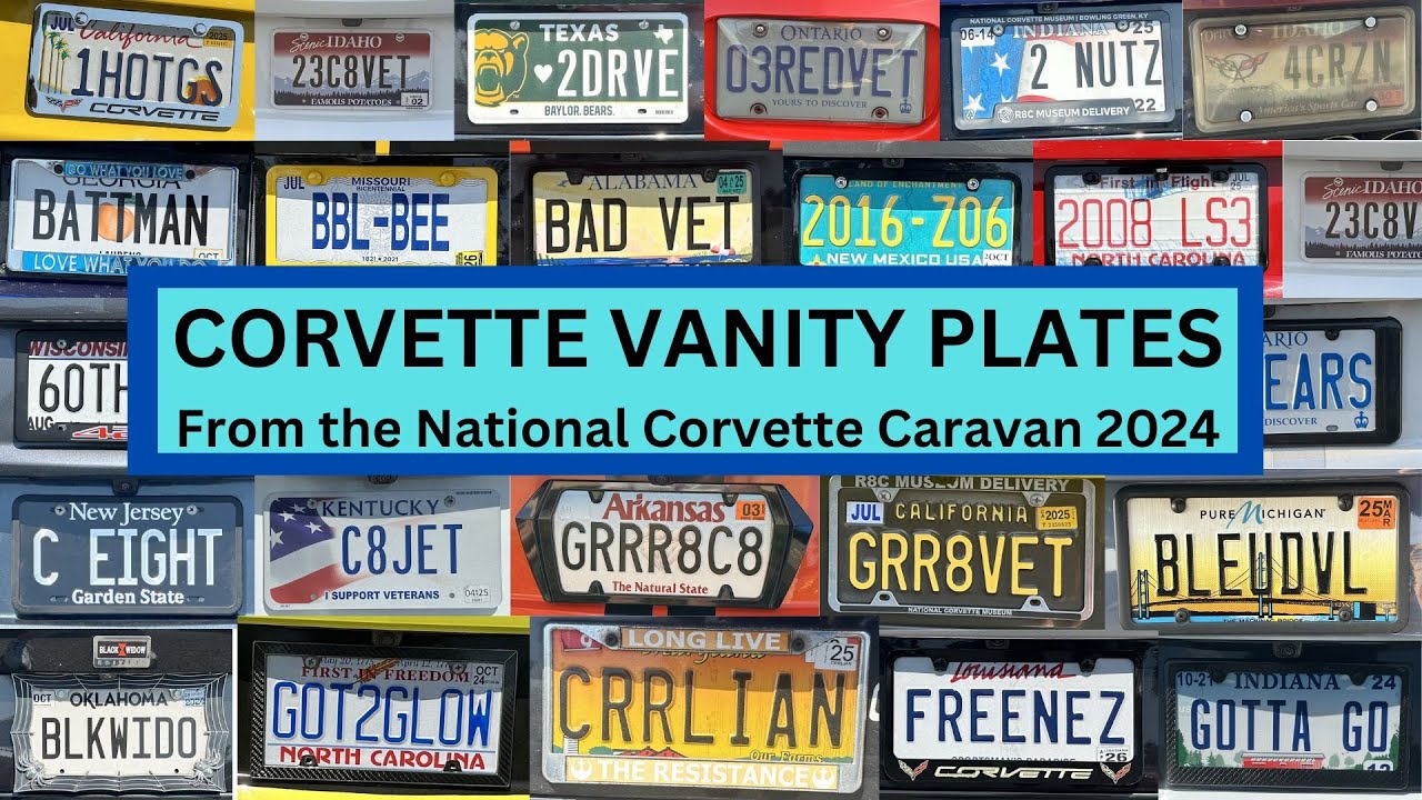 Corvette Vanity License Plates from the National Corvette Caravan 2024 #Corvette #VanityPlates