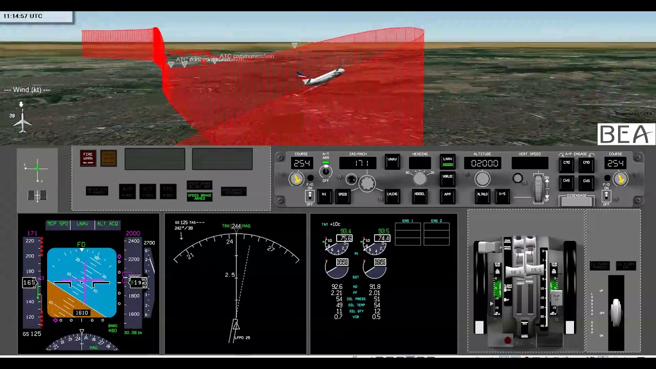 Animation / Incident grave du Boeing 737 7T-VJM Air Alg&eacute;rie survenu le 06/12/2019 &agrave; Orly