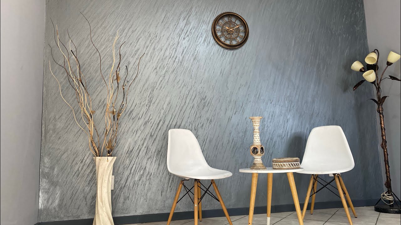 Elite Decorative Paints Rawa&rsquo;a Diagonal Strokes Application step by step - previously painted wall