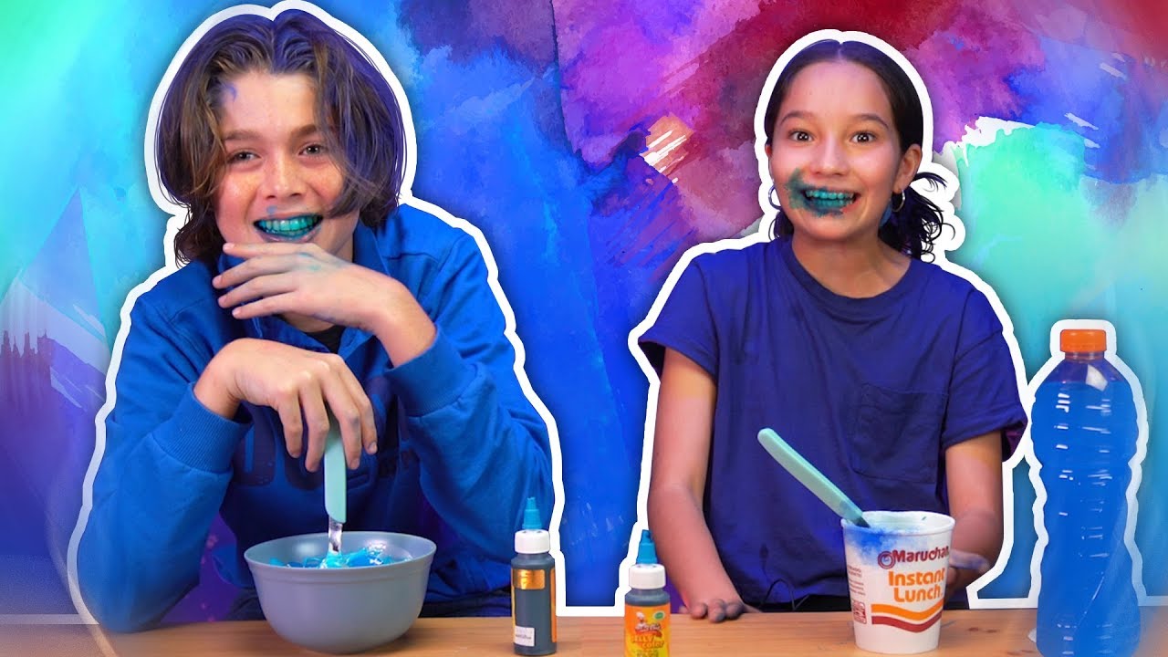 24 hrs comiendo azul con mi YouTuber favorita