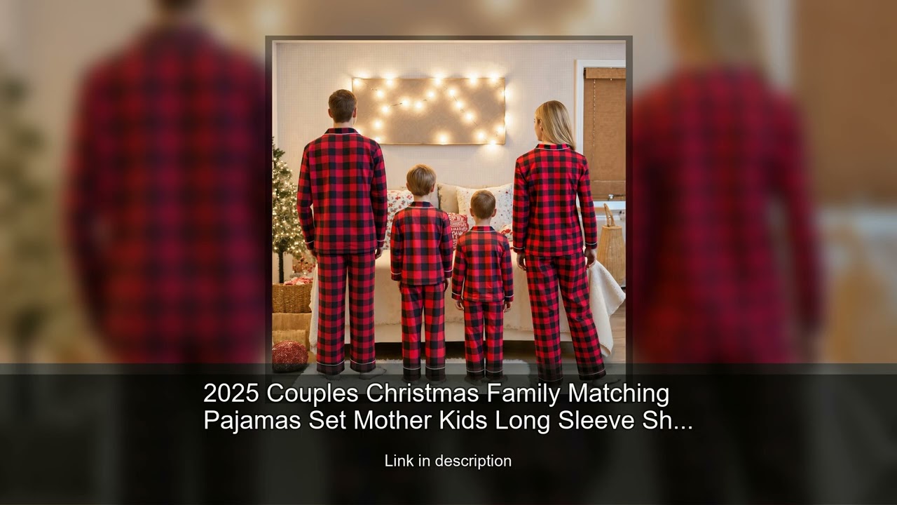 2025 Couples Christmas Family Matching Pajamas Set Mother Kids Long Sleeve Shirt with Pants Pla
