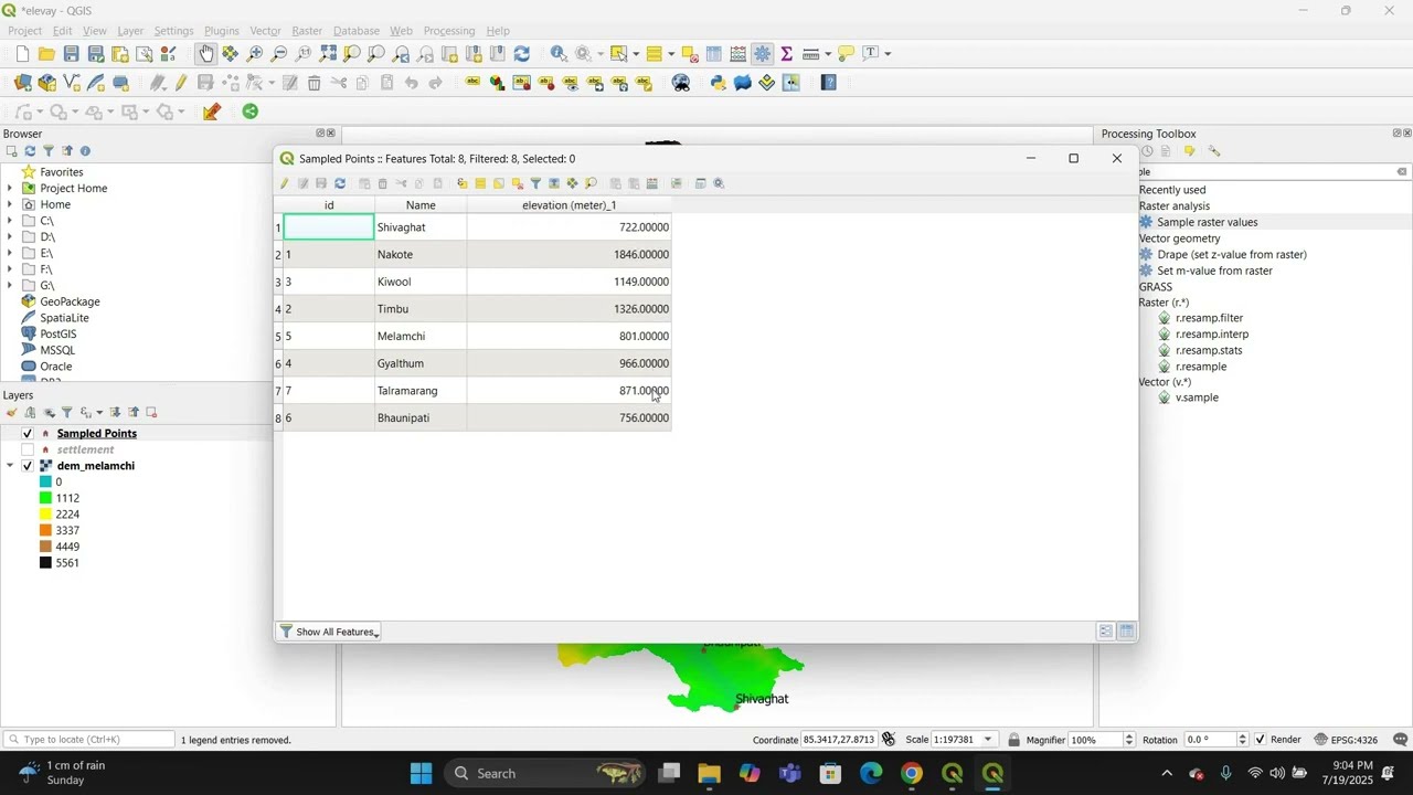 Extract Elevation Values for Settlement Points in QGIS | Step-by-Step Guide