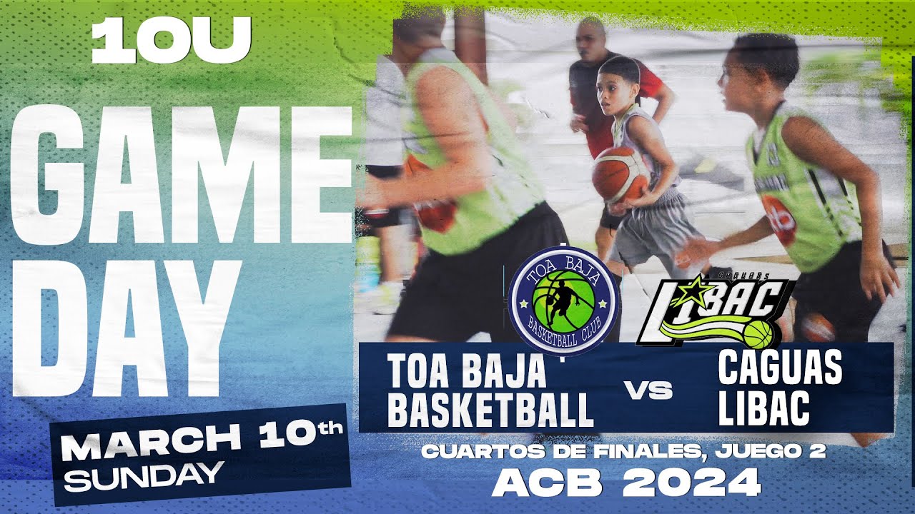 Toa Baja Basketball vs Caguas Libac, ACB 2024, Cuartos de Finales, Juego 2, 10U  🏀 #basketball