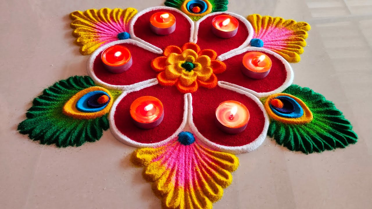 2025 diwali rangoli. Simple rangoli design. EASY Rangoli designs. 
