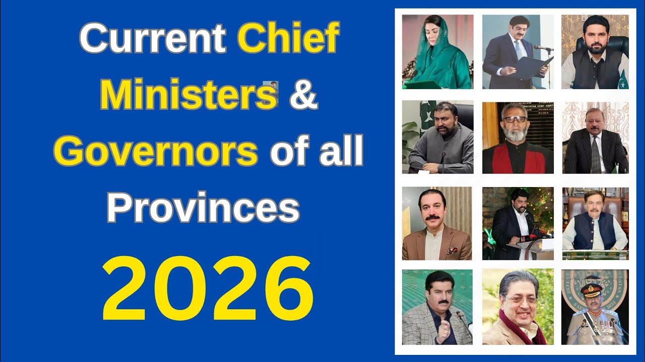 Current Chief Ministers of Pakistan | Current Governors of Pakistan | Current Affairs 2026 Pakistan
