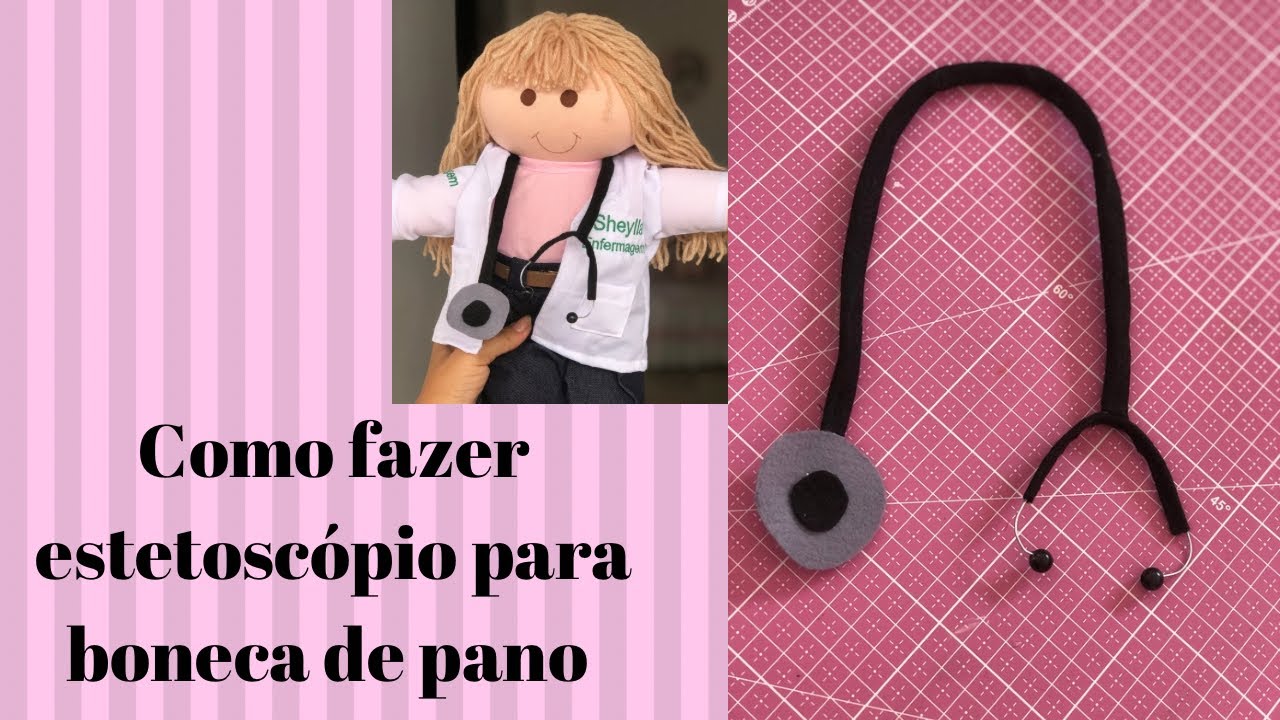 Como fazer estetoscópio para bonecas de pano