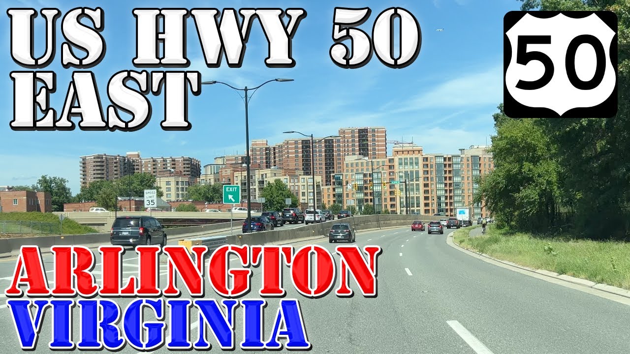 US 50 East - Chantilly to Arlington - Virginia - 4K Highway Drive