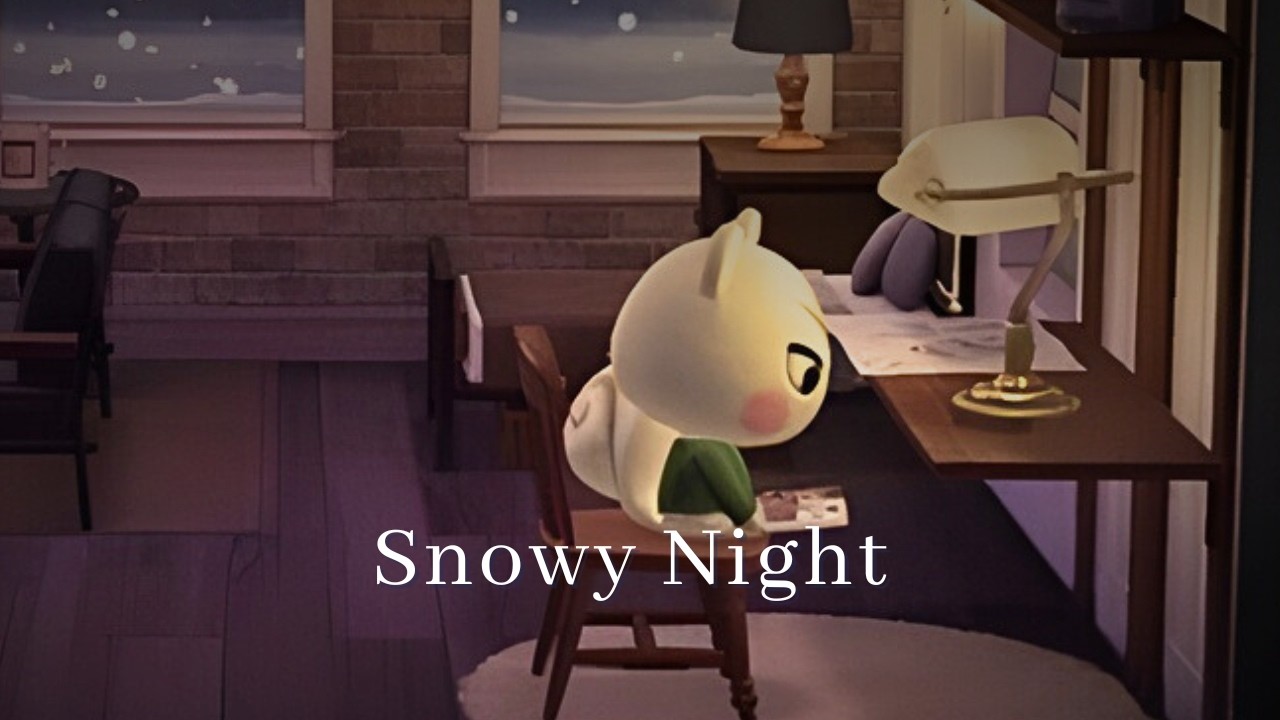 Snowy Night Study Room❄️ | Marshal's Cozy Animal Crossing BGM