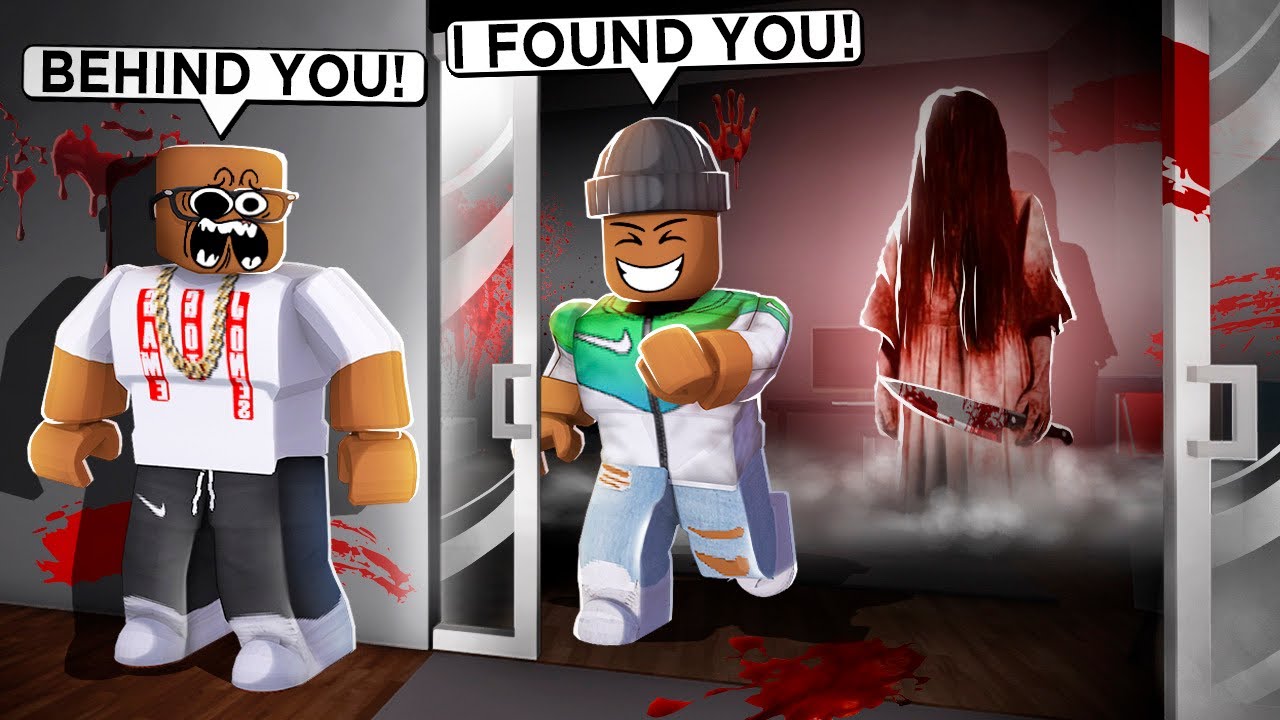 2 Player Haunted House HIDE & SEEK in Roblox Brookhaven..