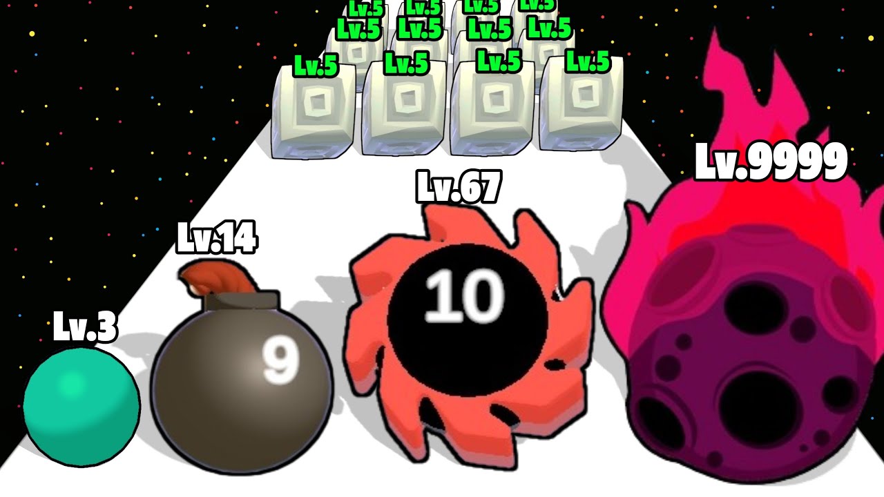 Merge Fall - Level Up Ball Max Level Gameplay (Infinity ads, Ball Run 2048)