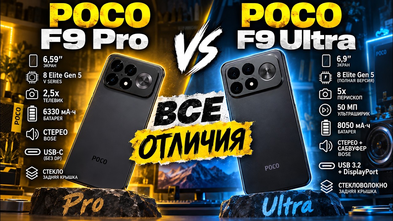 POCO F9 Pro vs POCO F9 Ultra - ВСЕ ОТЛИЧИЯ! Стоит ли переплачивать?