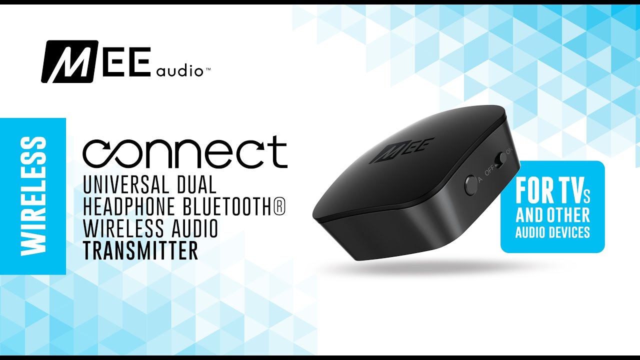 MEE audio Connect Universal Dual Headphone/Speaker Bluetooth Wireless Audio Transmitter for TV