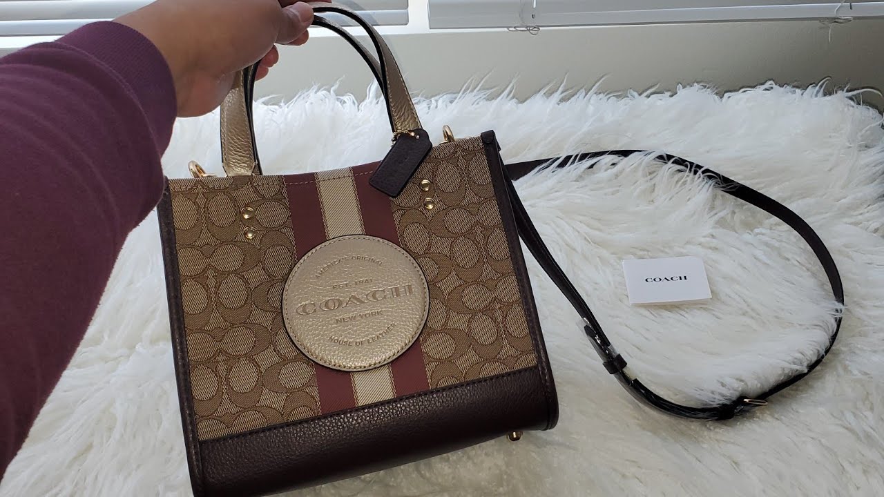UNBOXING Coach Dempsey Tote 22 n Signature Jacquard With Stripe And Coach Patch
