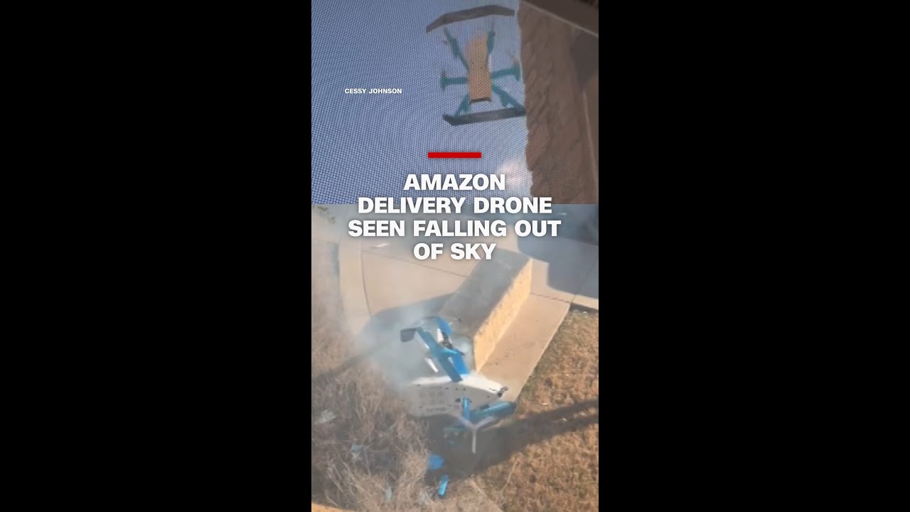 Amazon delivery drone seen falling out of sky