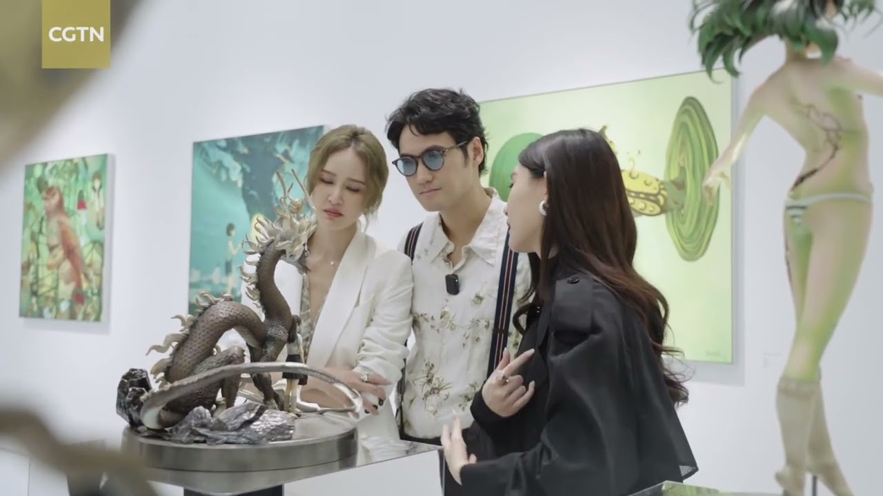 Yanran Chen and Yuan Hong interviewed by CGTN for Neon Dreamland Exhibition