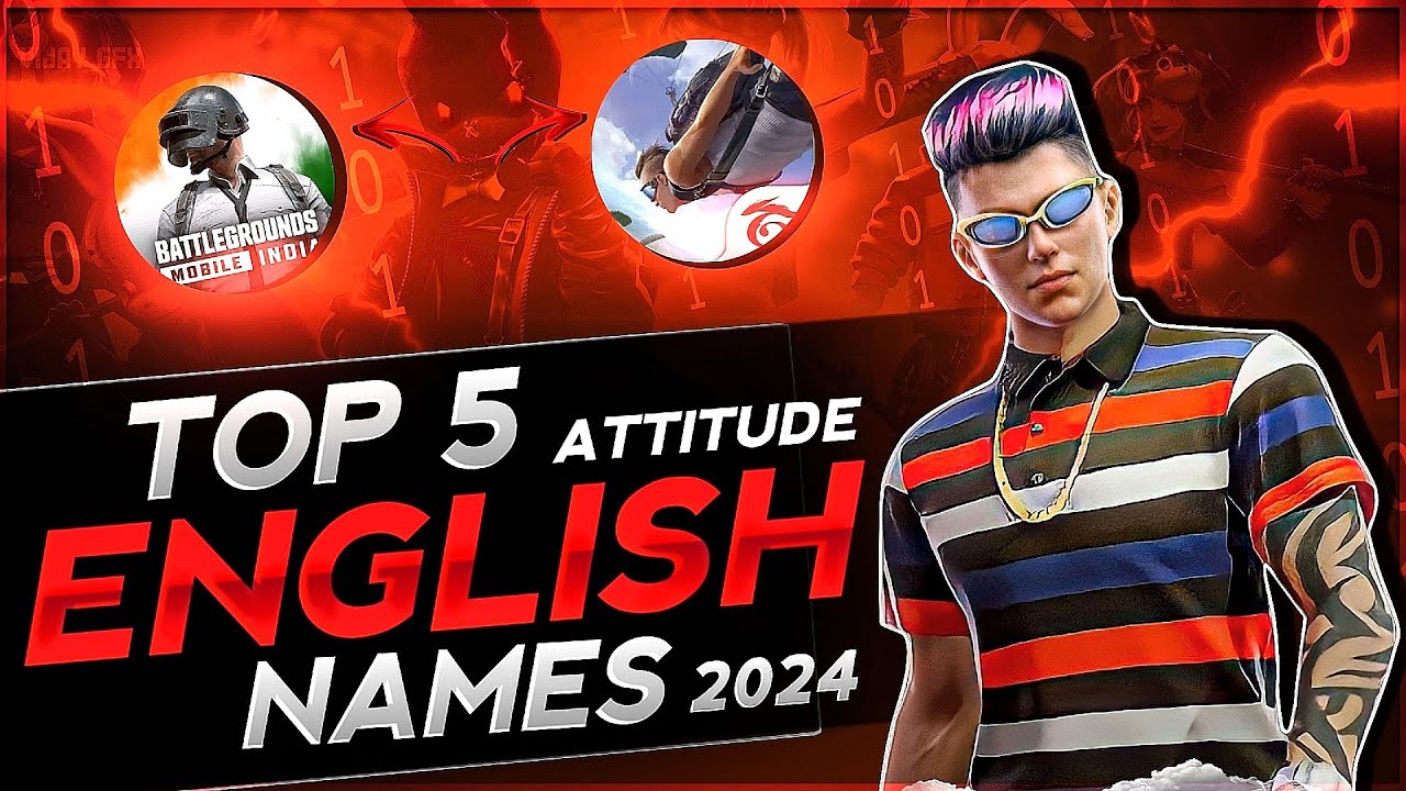 Free Fire Top 5 Best Attitude Nicknames || New English Names For Free Fire 2024