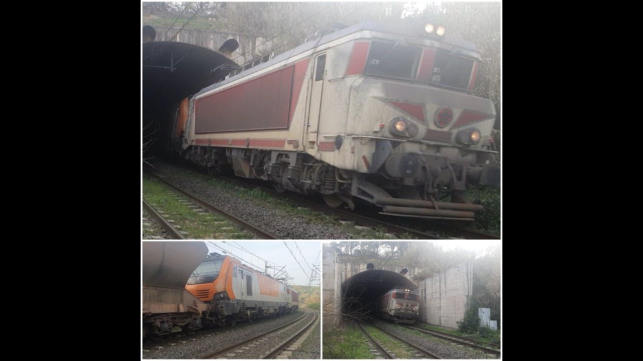 oncf FRET E 1352 + E 1413 de meknes vers casablanca sortant de tunnel