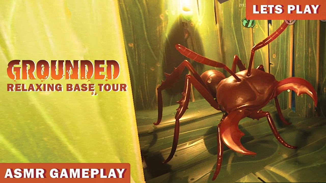 ASMR GAMING | A Relaxing Tour Of My Grounded Base! - Whispered Gameplay (ARACHNAPHOBIA MODE ON)