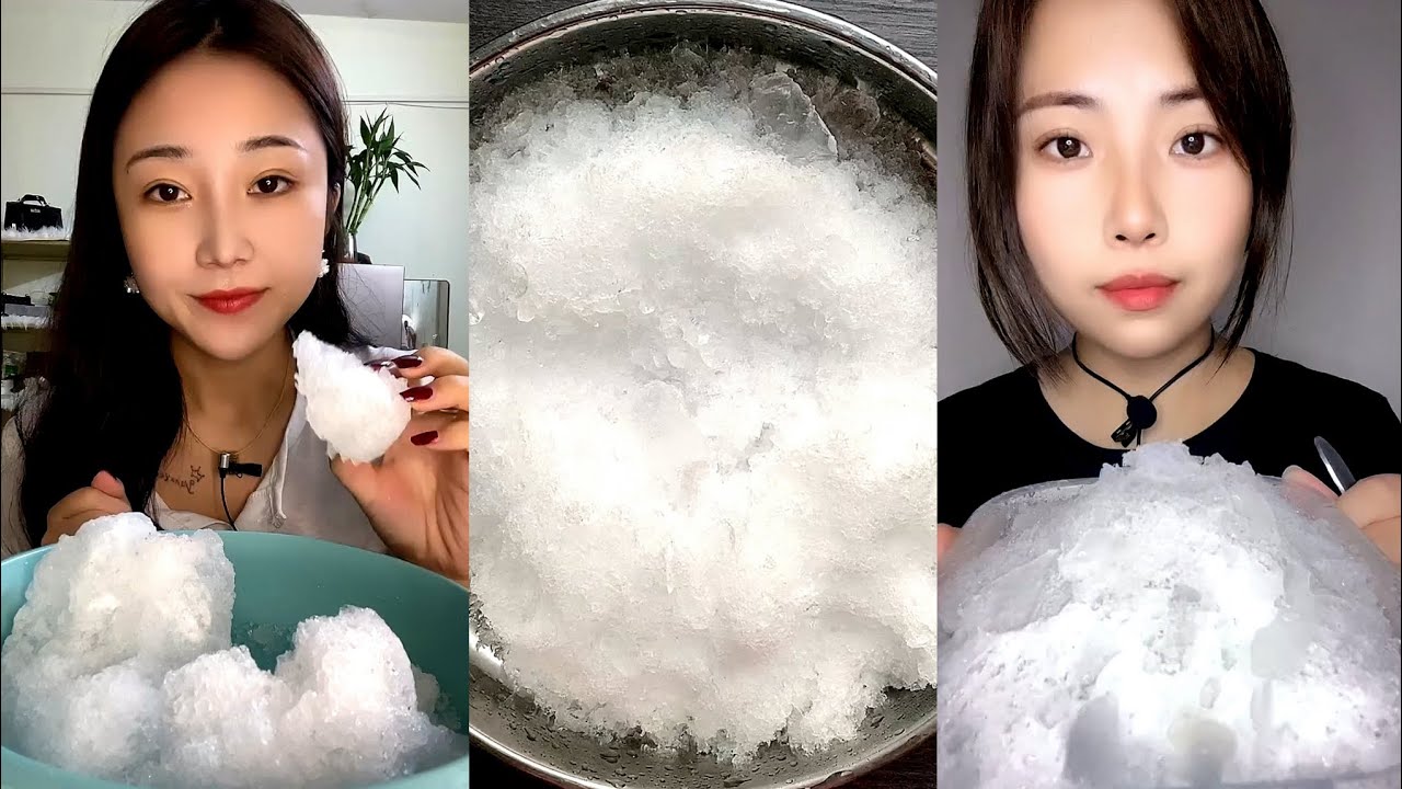 ASMR WHITE ICE EATING / ICE EATING