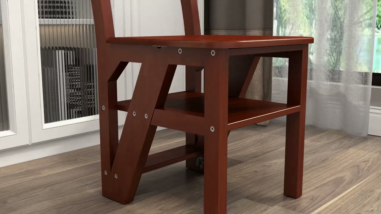 Solid wood chair and ladder two in one