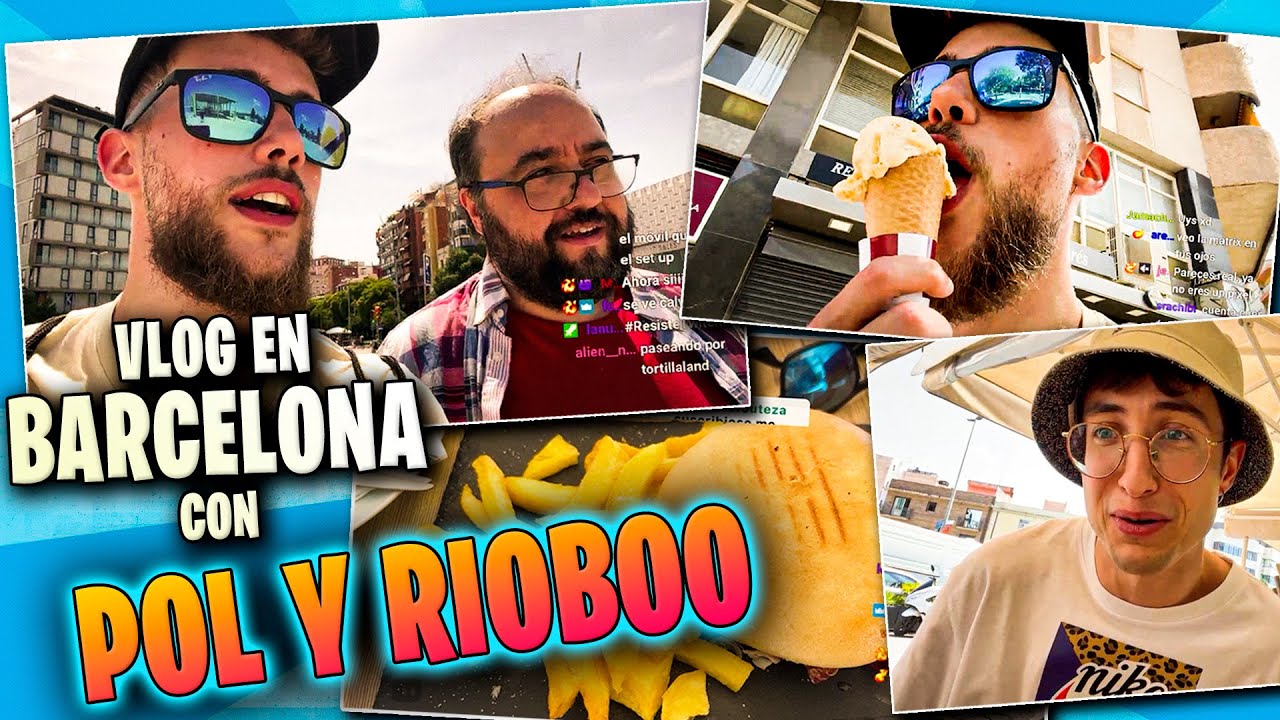 VLOG con POL y RIOBOO, comiendo y paseando por BARCELONA | IRL & CHARLITAS
